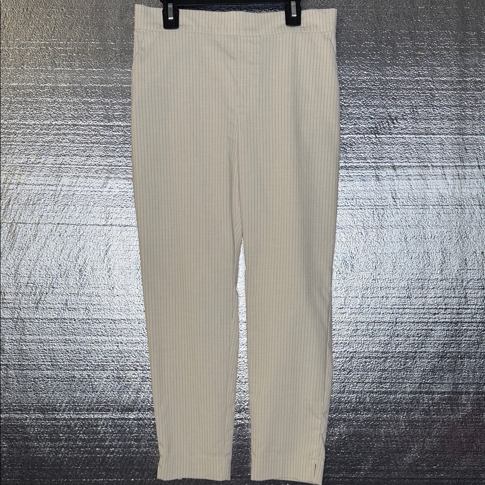 Banana Republic Cream Striped Hayden Pants